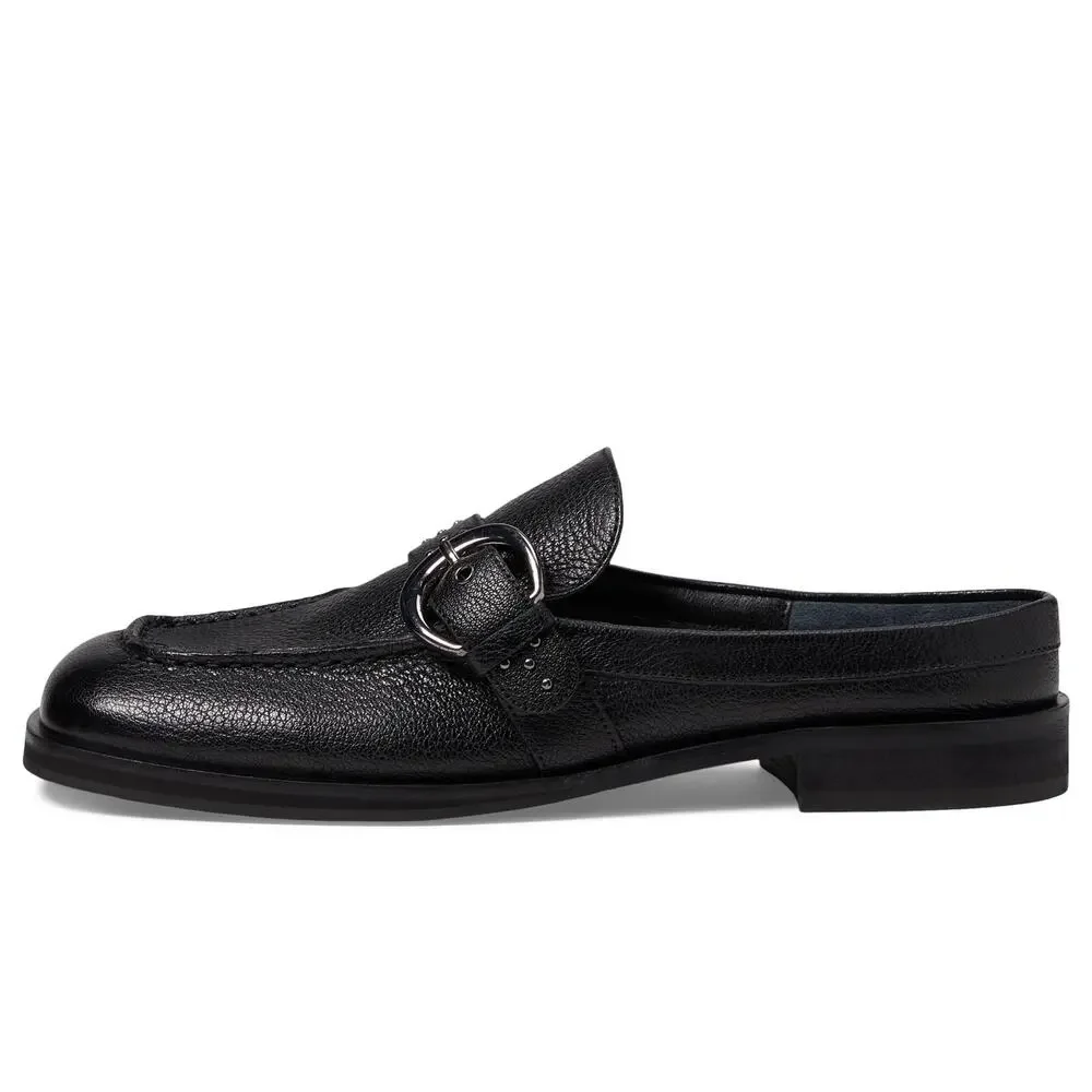 FREE PEOPLE MAZIE MOC TOE MULE BLACK LEATHER EU 38 (US WOMEN'S 8) M